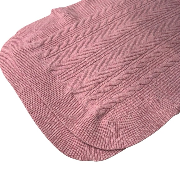 J Crew Cable Knit Tunic Sweater Cashmere Mohair Womens Size S Pink Oversized - Picture 8 of 14